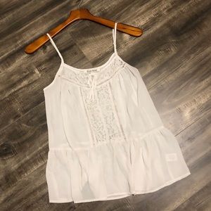 BlackRainn White Peplum Embroidered Blouse S (A11)